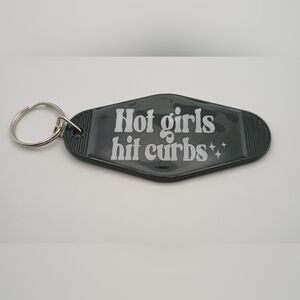 Handmade Black And White Hot girls Hit Curbs Motel Keychain